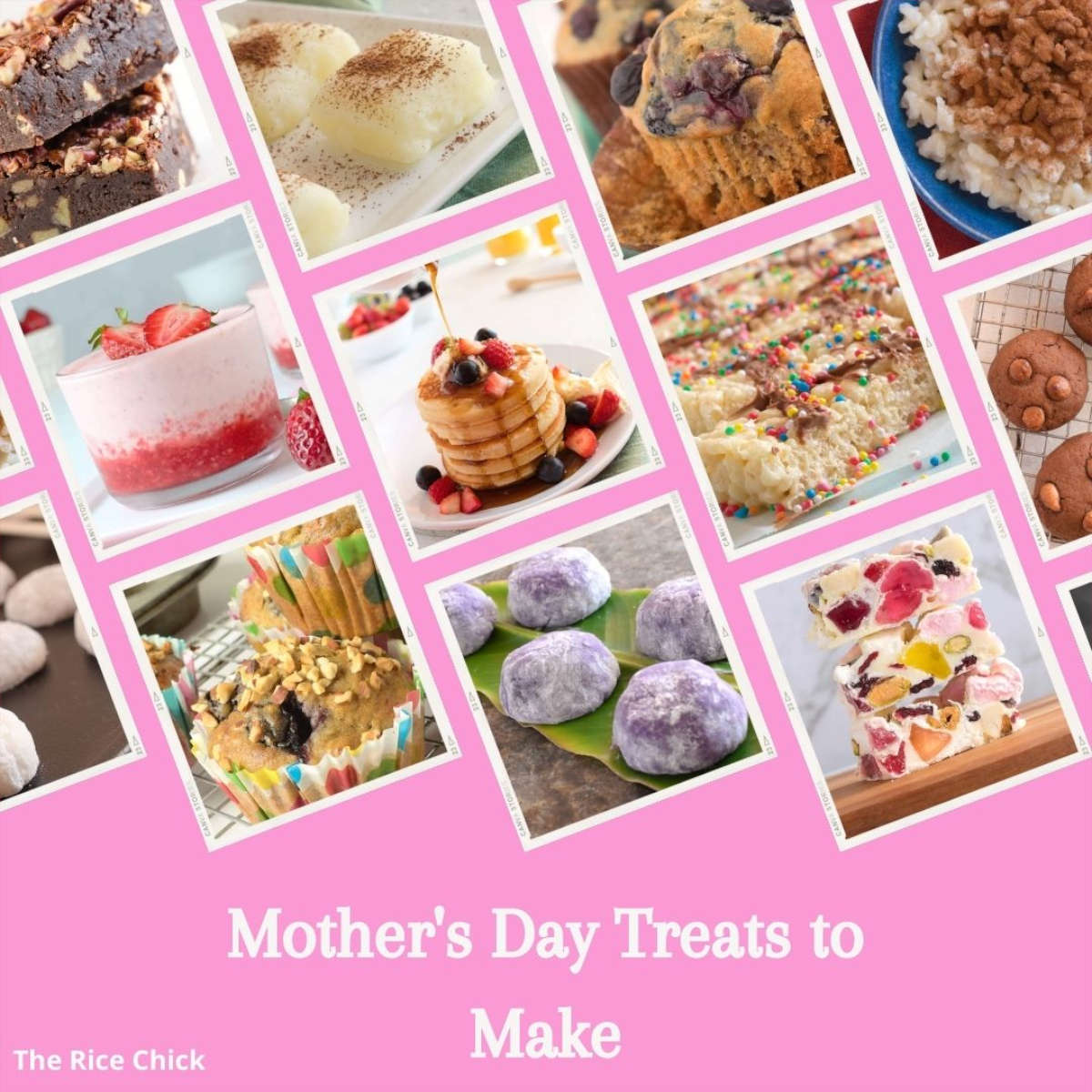 Collage of mother's day treats to make.