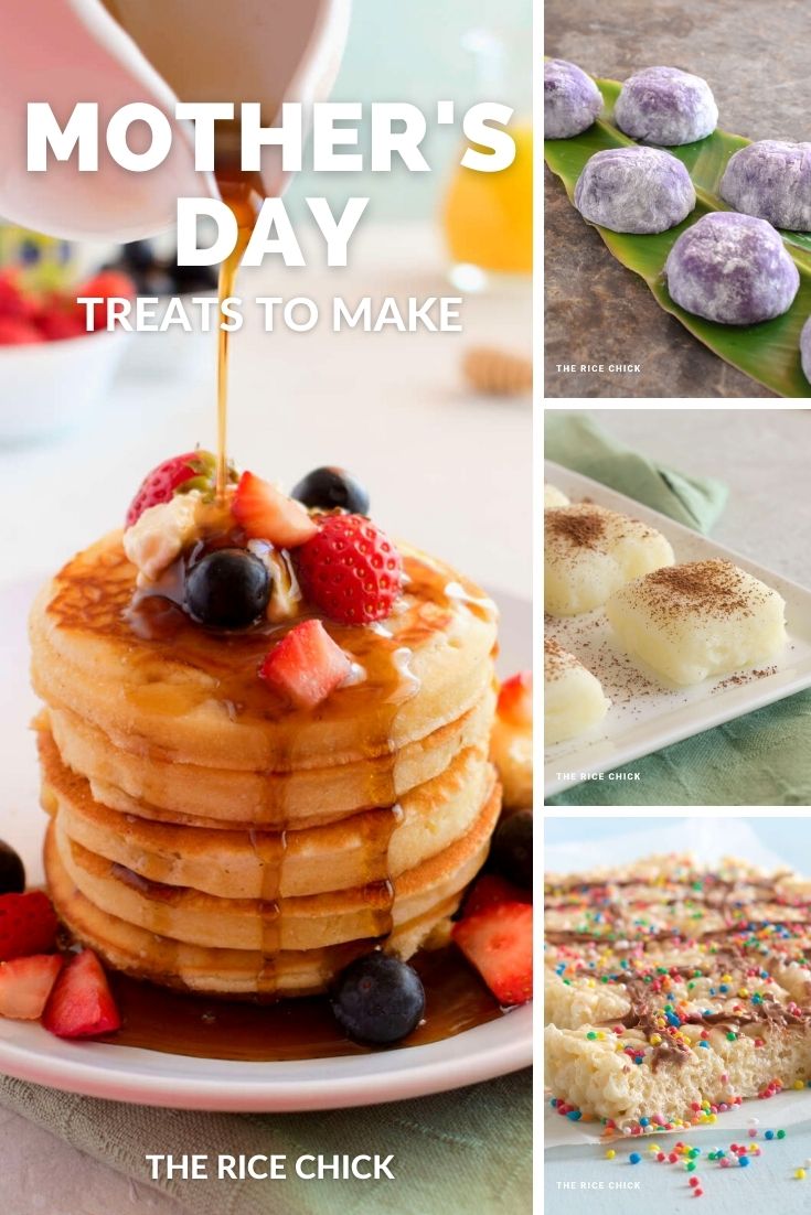 Collage of treats that can be made for mother's day.