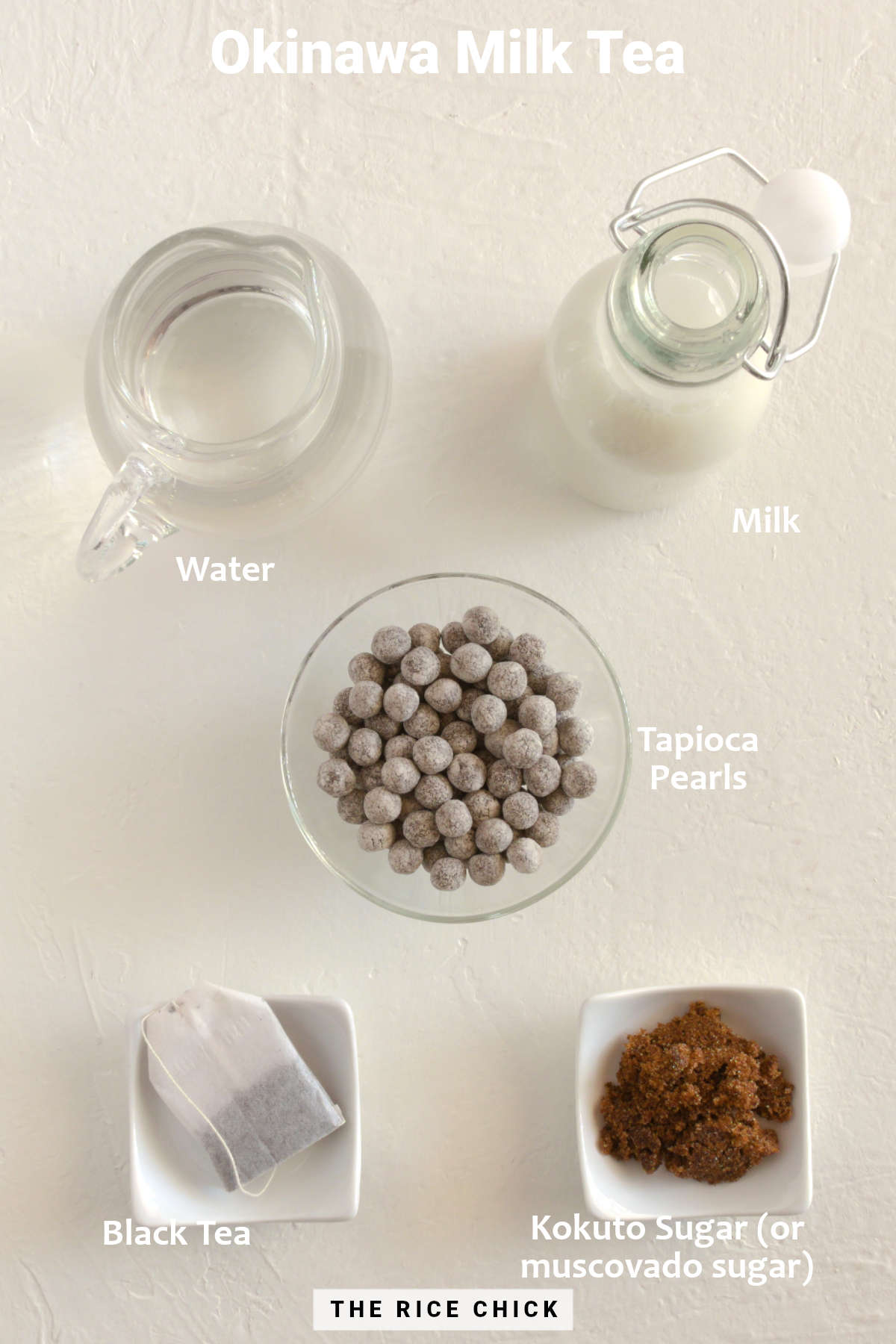 Ingredients for Okinawa milk tea.
