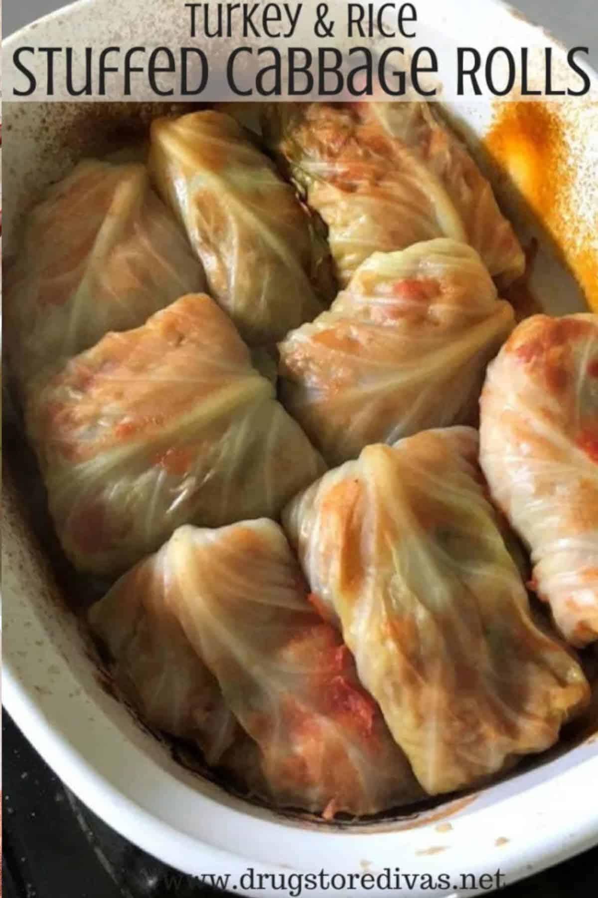 A bowl of stuffed cabbage rolls.