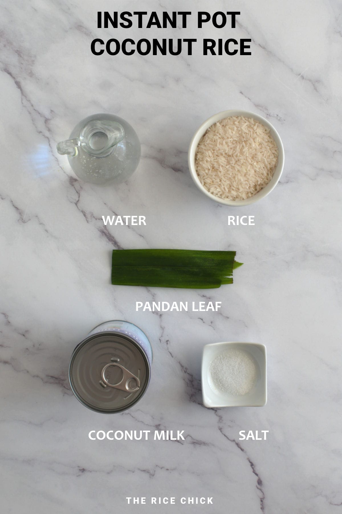 Ingredients for Instant Pot coconut rice.