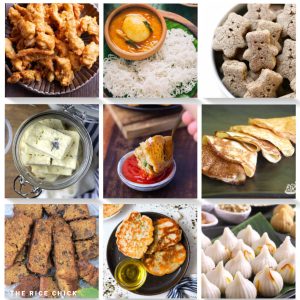 Collection of images for recipes that can be made with rice flour.