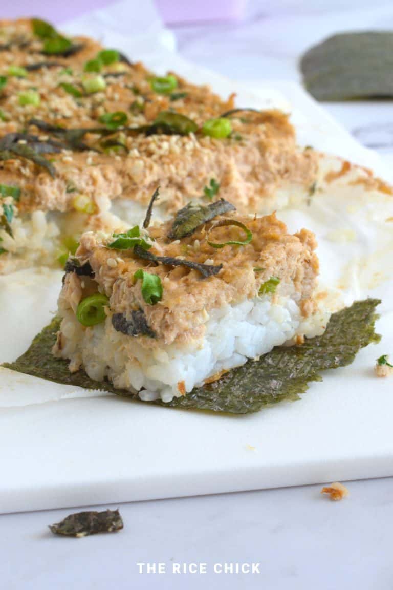 Spicy Salmon Sushi Bake - The Rice Chick