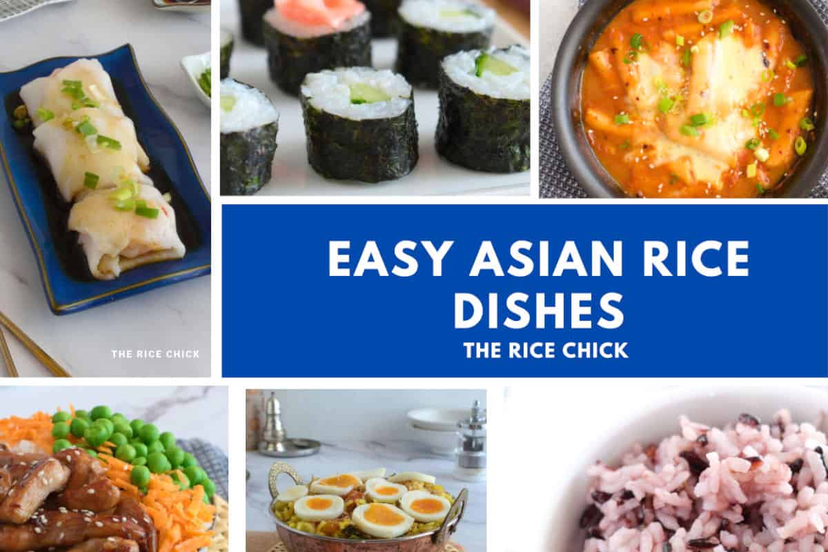 Images of Asian rice dishes.