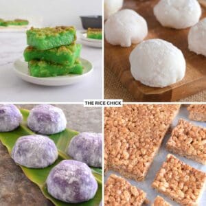 Collage of rice desserts.
