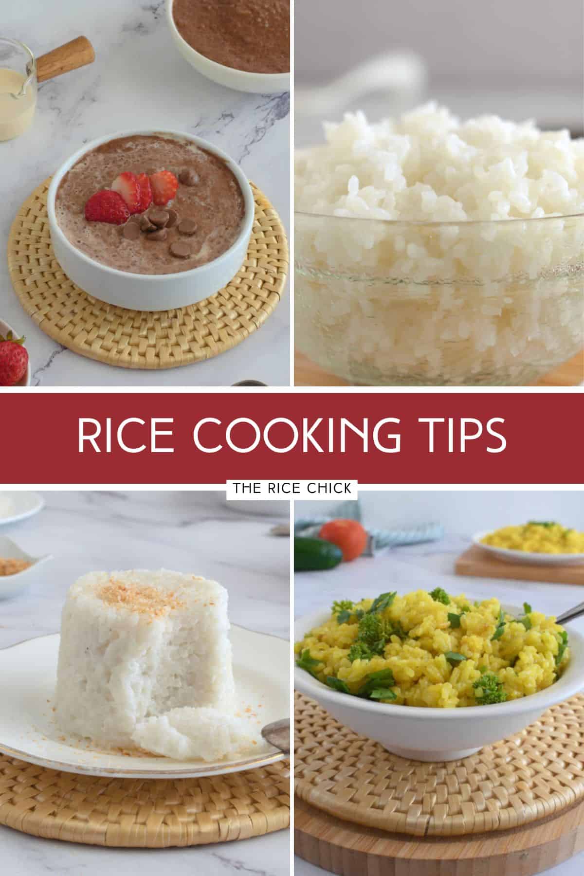 Rice dishes.