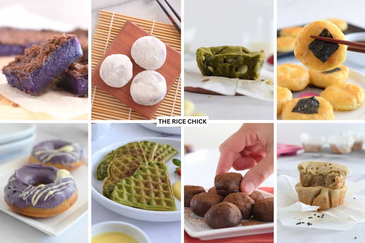 Collage of mochi recipes.