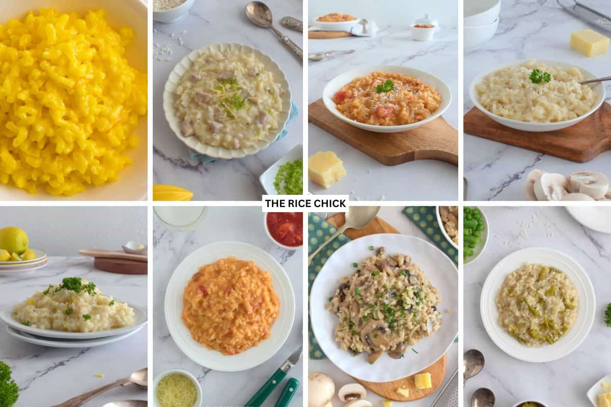 Collage of risotto recipes.