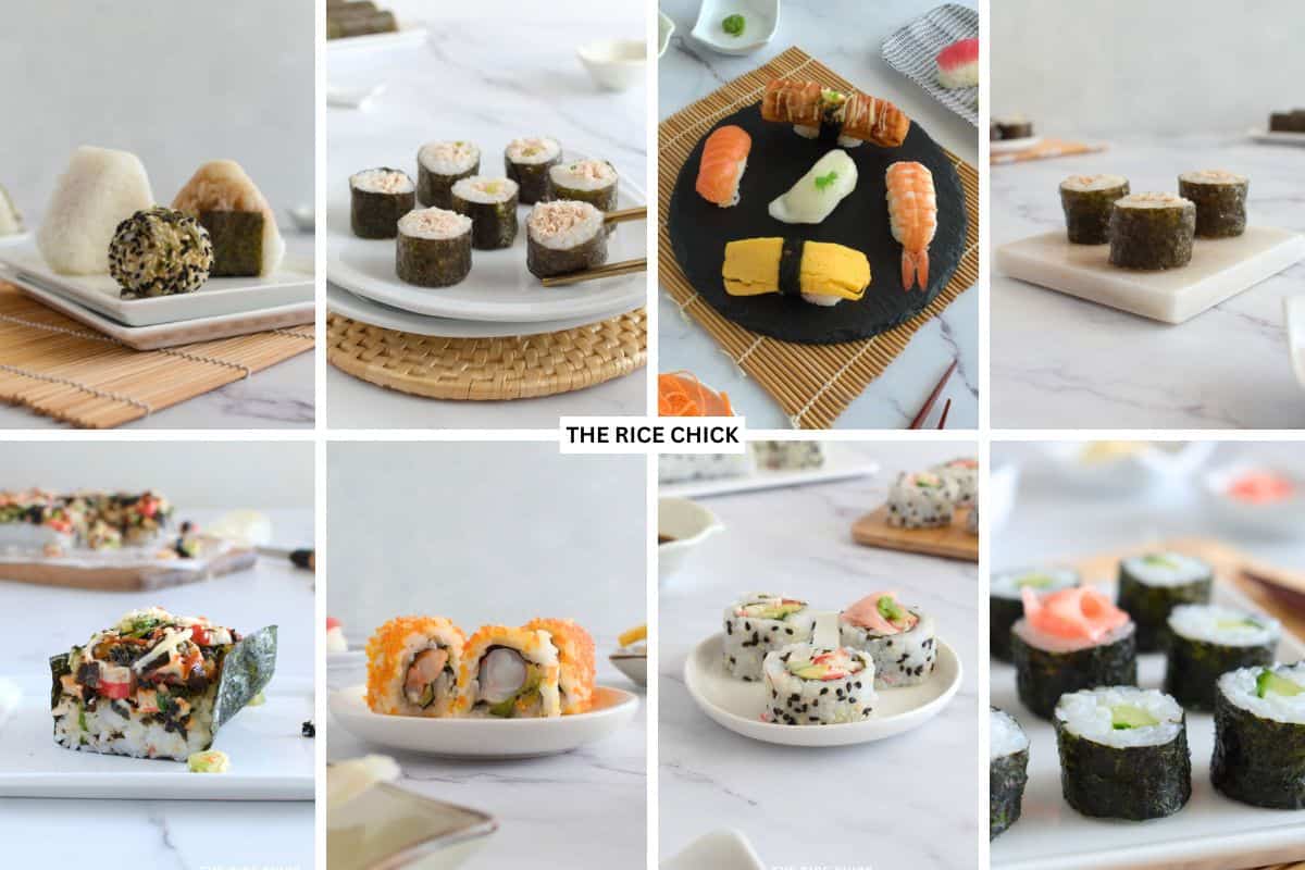 Collection of sushi recipes.