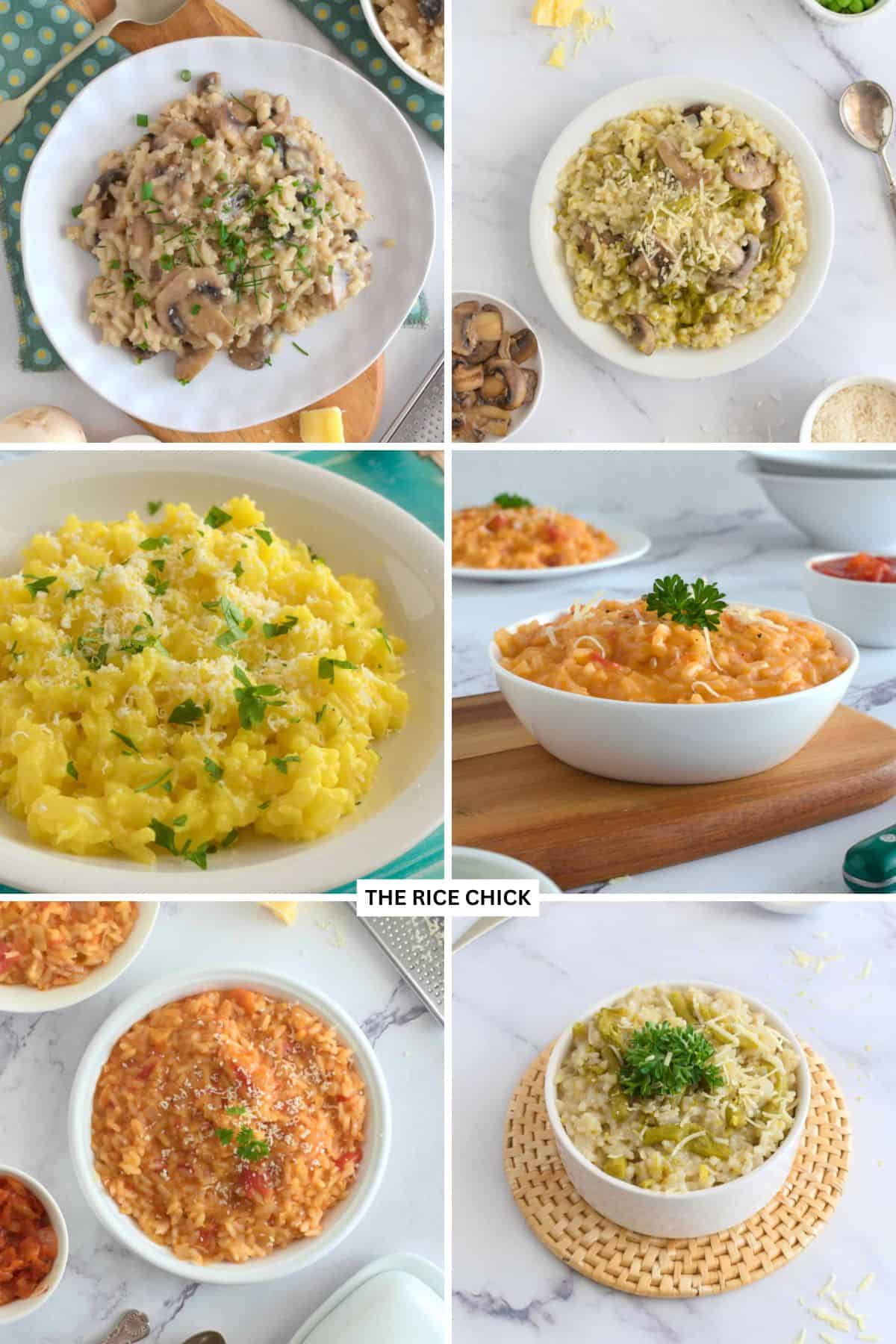 Collage of risotto recipes.