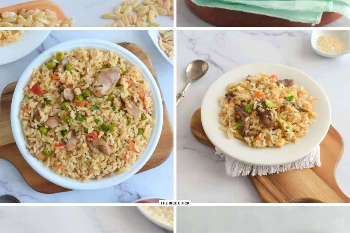 Chicken pulao and fried rice.