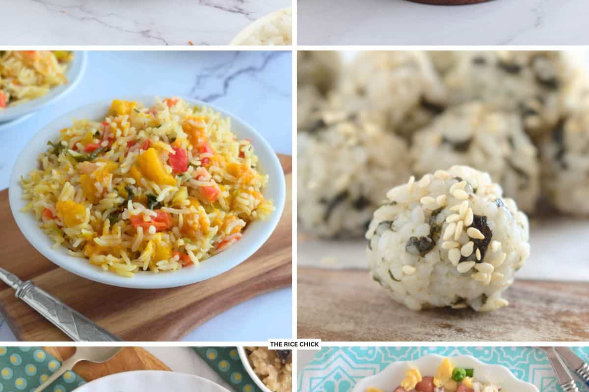 Pumpkin rice and Korean rice balls.