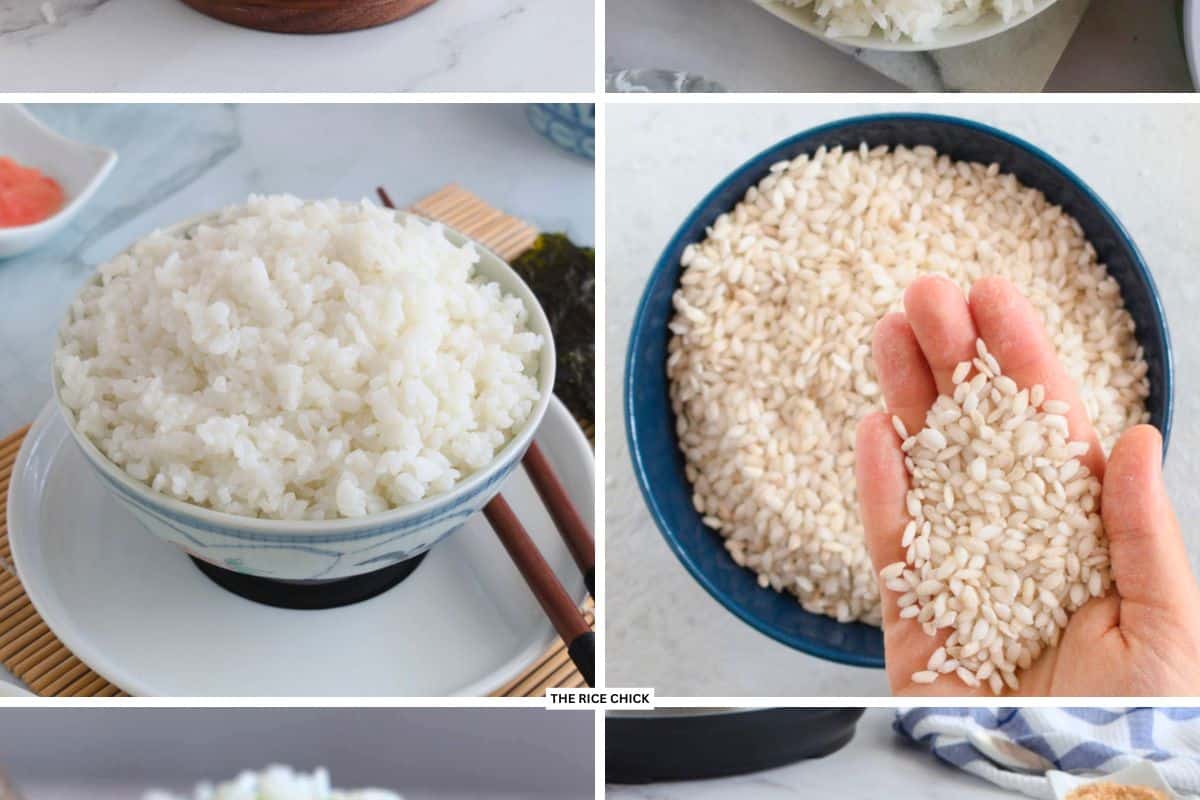 Collage of rice.