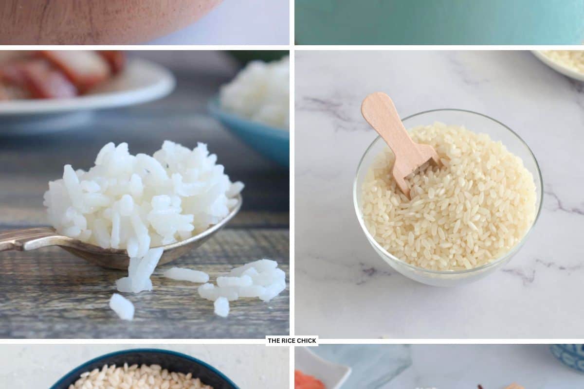 Collage of rice.