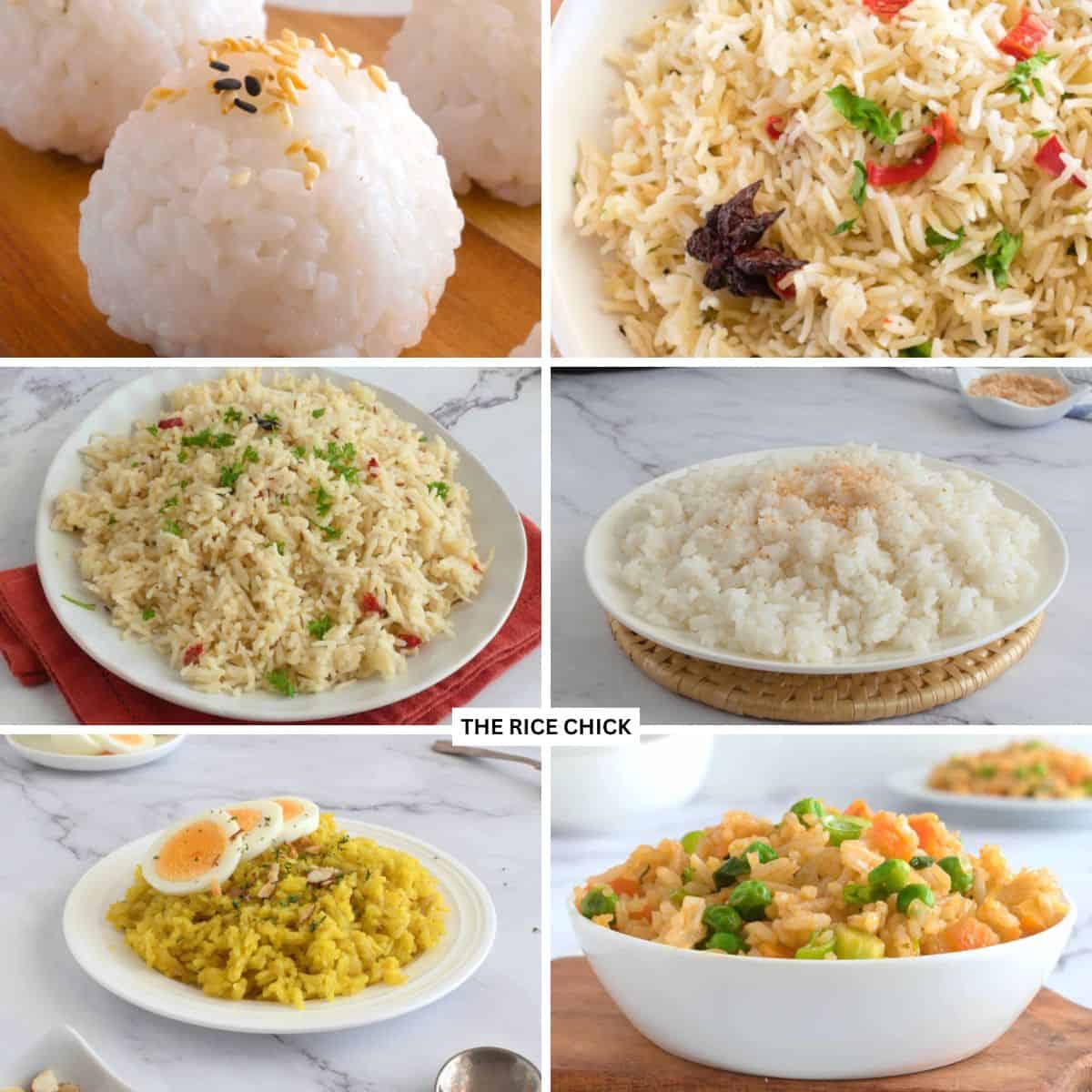 Collection of various rice dishes.